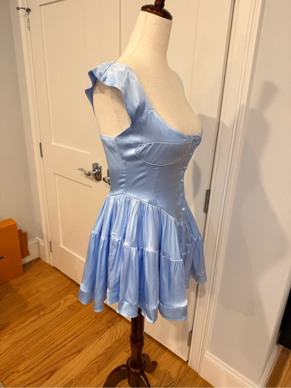 Vanessa Mooney Light Blue Button-Front Mini Sundress - Picture 10 of 16